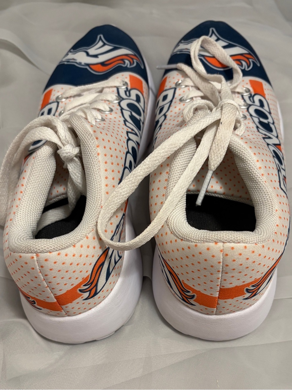 Denver Broncos White Navy Orange Team Sneakers Women’s Size 7 - Picture 5 of 7